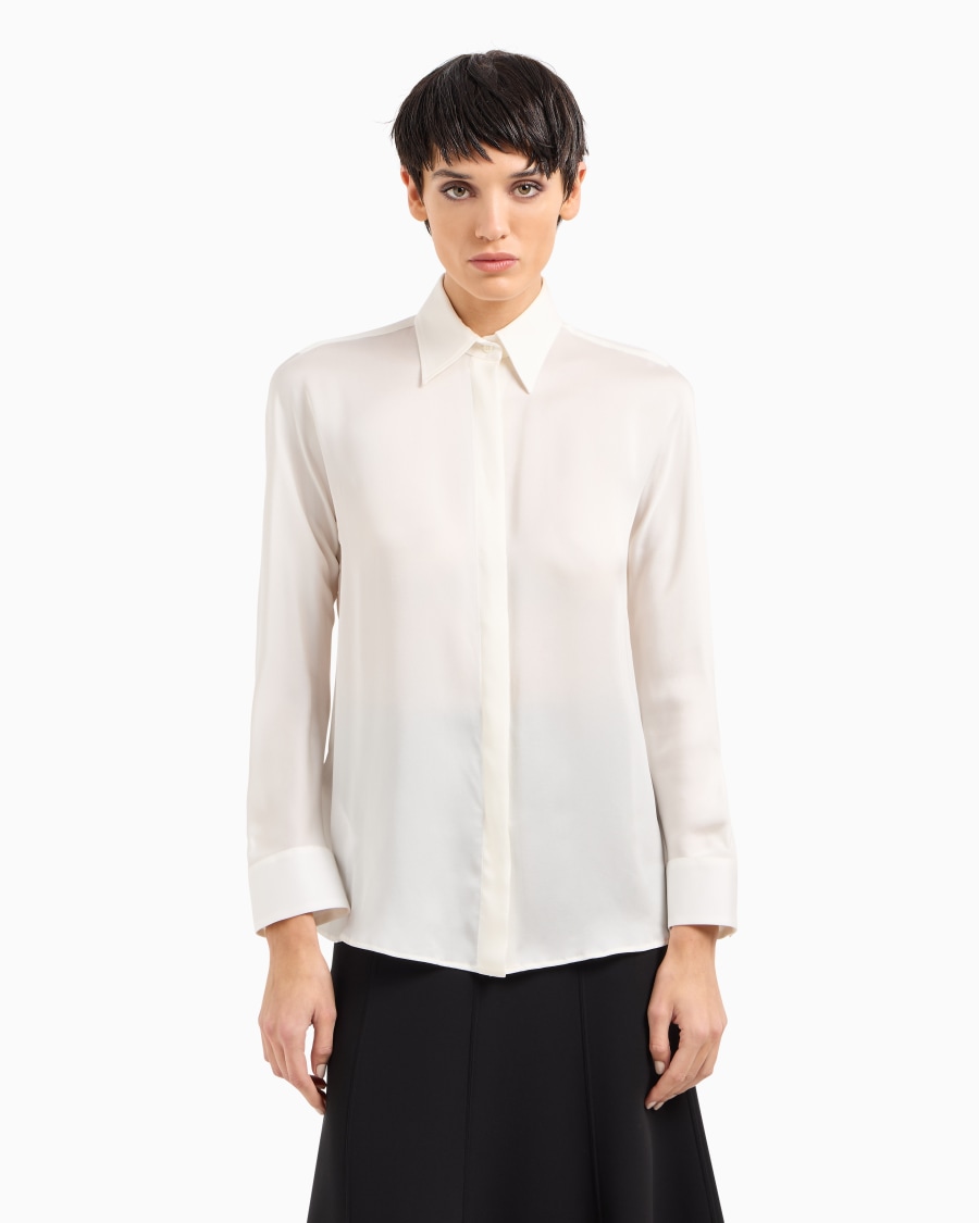 The world of armani CAMICIA IN CHARMEUSE DI PURA SETA Consegna Veloce