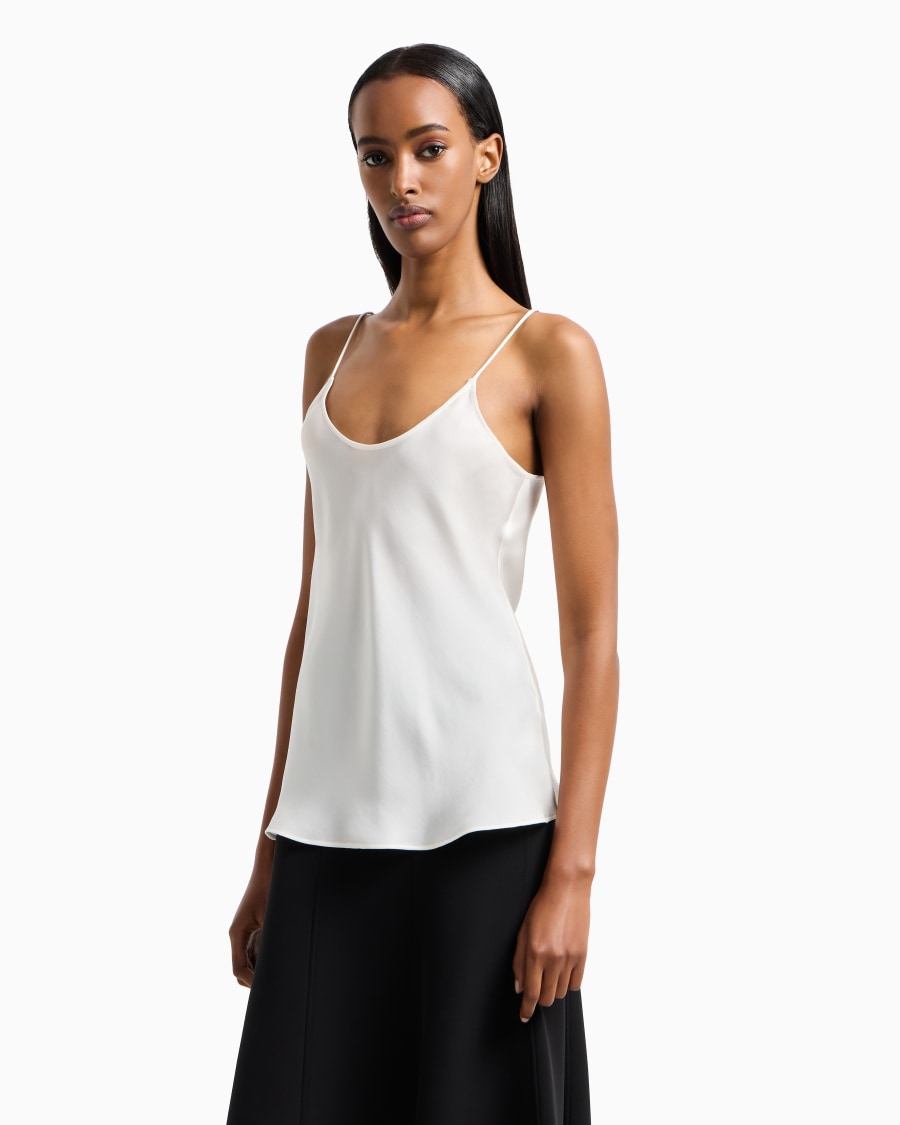 The world of armani TOP IN CHARMEUSE DI SETA Affare Del Giorno