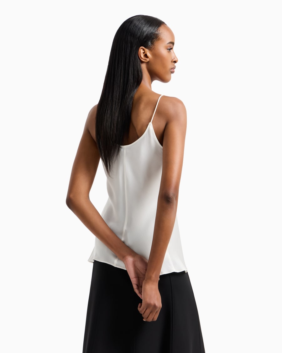 The world of armani TOP IN CHARMEUSE DI SETA Affare Del Giorno