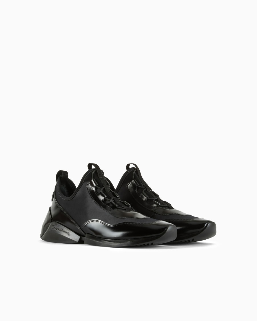 The world of armani SNEAKERS IN PELLE E NYLON Prezzo Ridotto