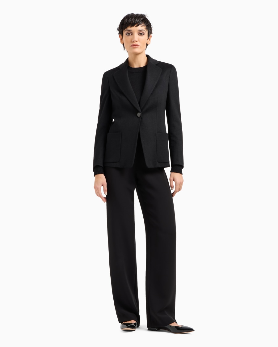 The world of armani MAGLIONE IN CASHMERE CON PROFILI A COSTE In Vendita