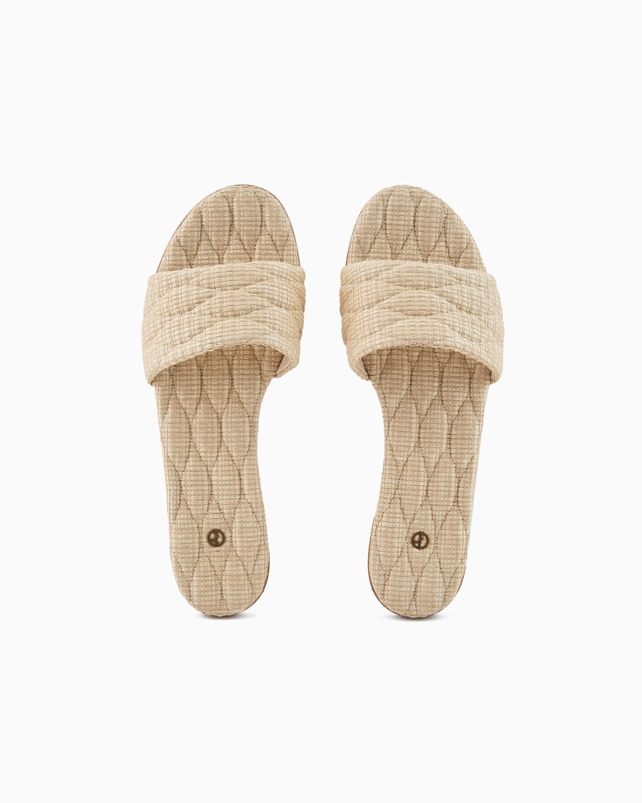 The world of armani SANDALI FLAT IN RAFIA TRAPUNTATA Vendita Calda