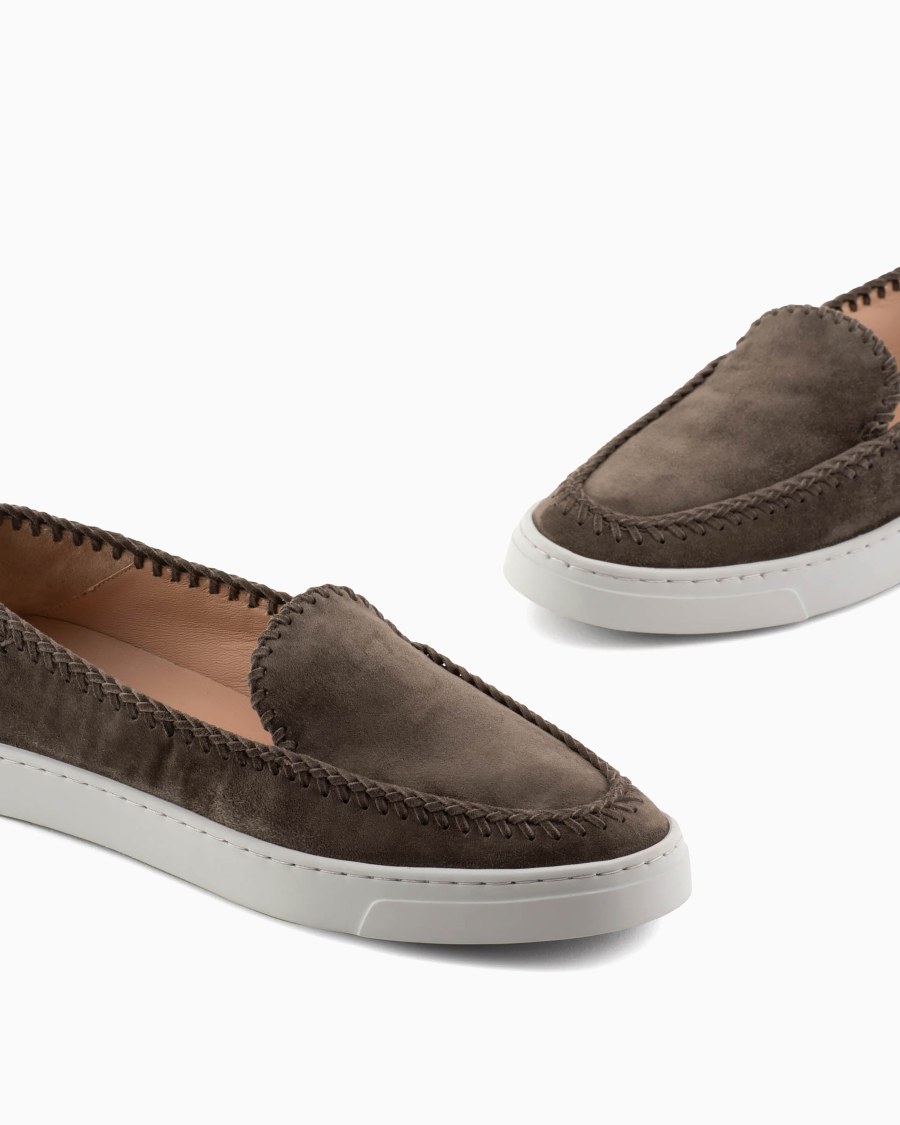 The world of armani GALLERIA 3 SLIP-ON IN PELLE SCAMOSCIATA Negozio