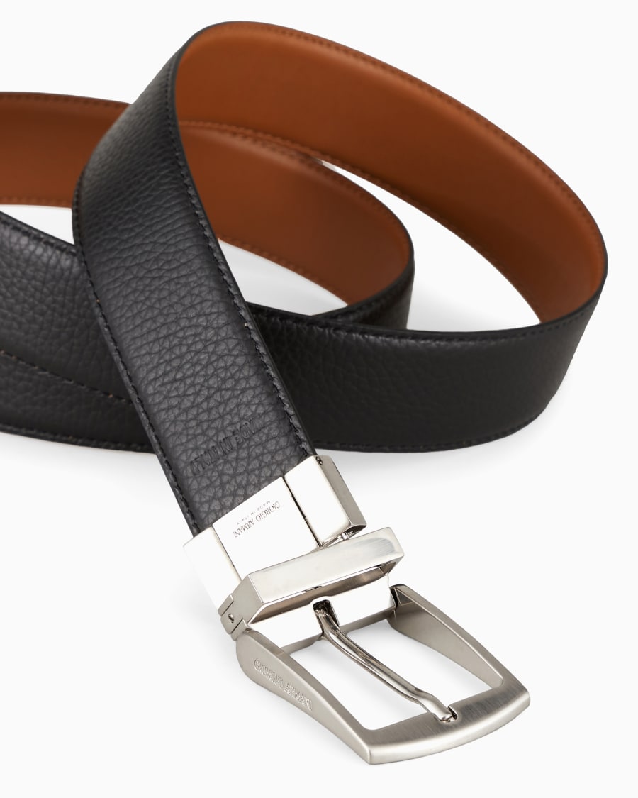 The world of armani CINTURA REVERSIBILE IN PELLE Nuova