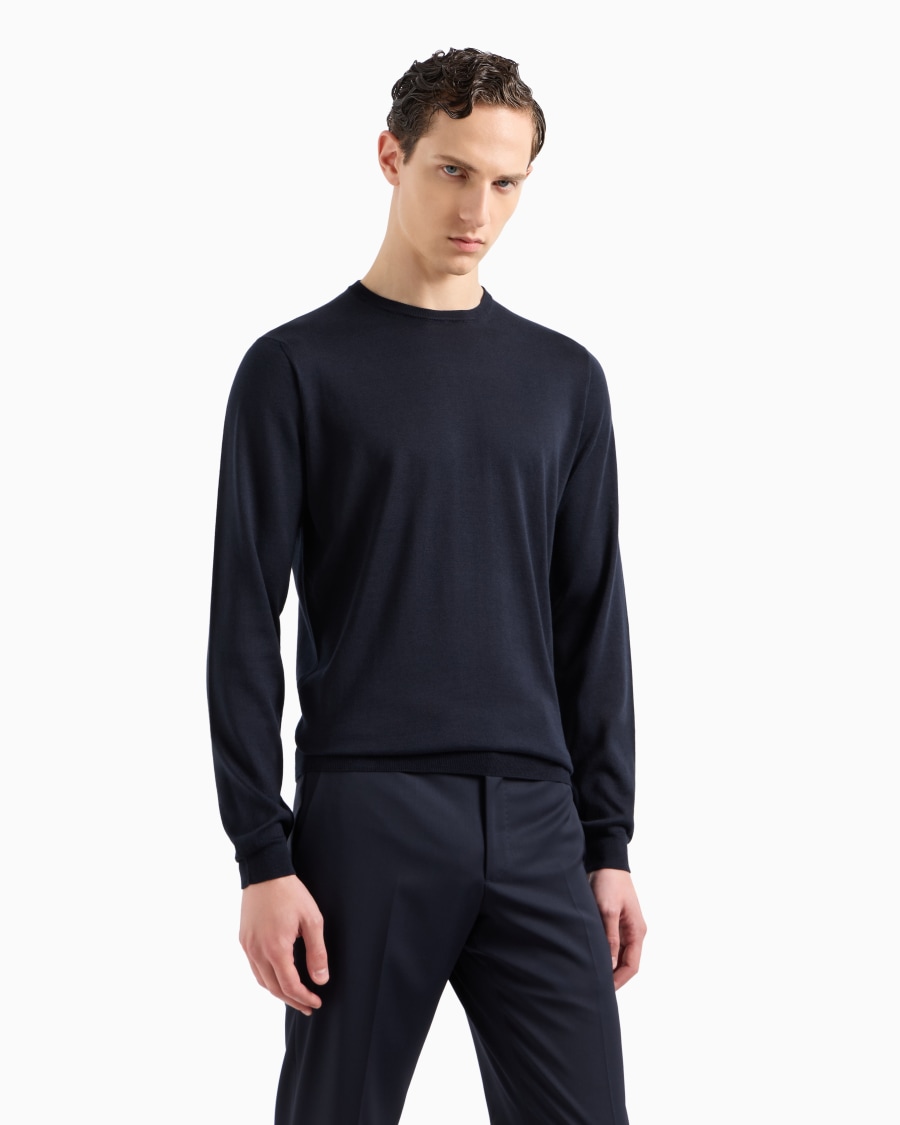 The world of armani MAGLIA GIROCOLLO A MANICA LUNGA IN SETA E COTONE Moda