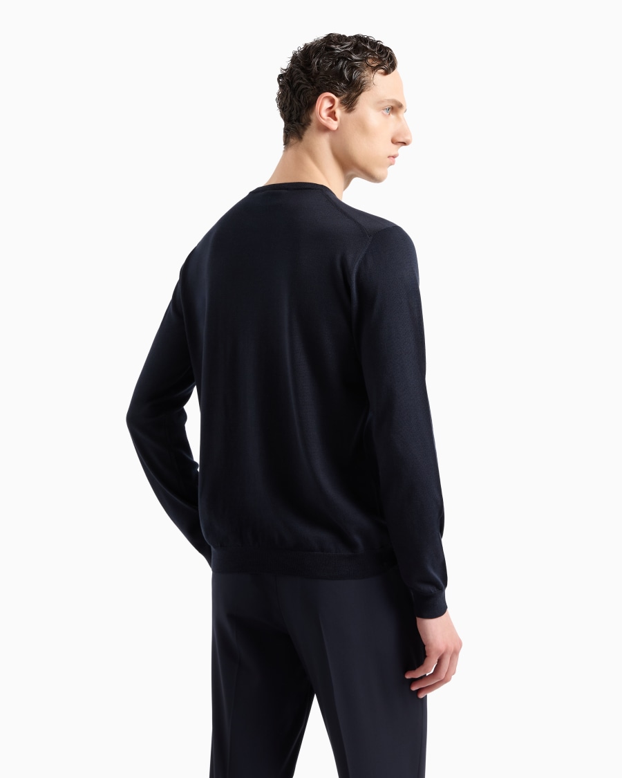 The world of armani MAGLIA GIROCOLLO A MANICA LUNGA IN SETA E COTONE Moda