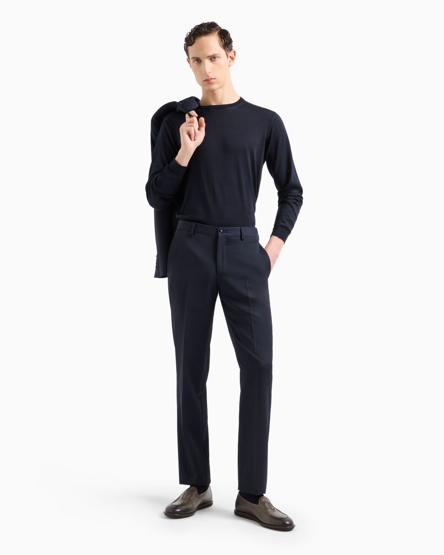 The world of armani MAGLIA GIROCOLLO A MANICA LUNGA IN SETA E COTONE Moda