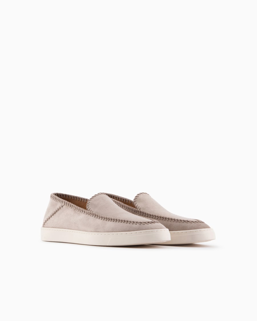 The world of armani GALLERIA 3 SLIP-ON IN PELLE SCAMOSCIATA Italy