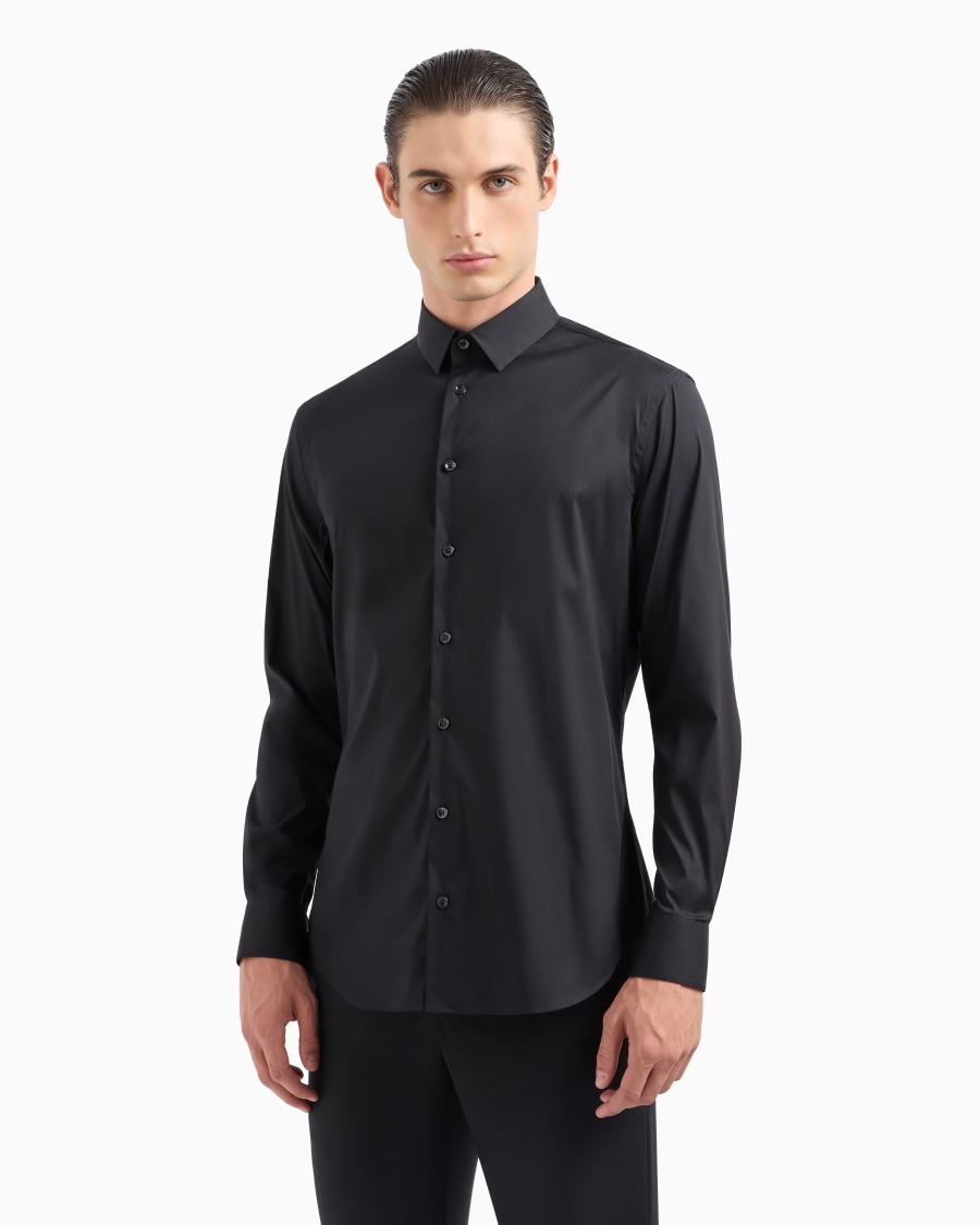 The world of armani CAMICIA IN TESSUTO STRETCH CON COLLO CLASSICO CON STECCHE Italia