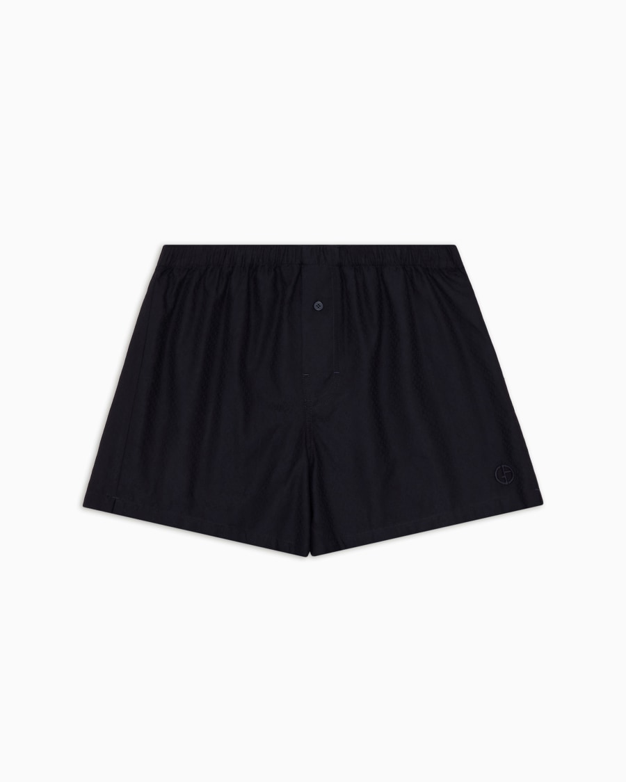 The world of armani BOXER IN COTONE CON LOGO RICAMATO