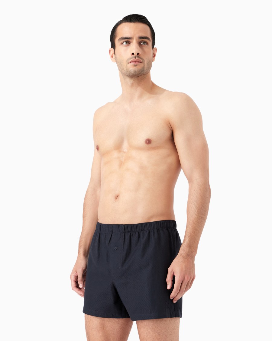 The world of armani BOXER IN COTONE CON LOGO RICAMATO Nuovo