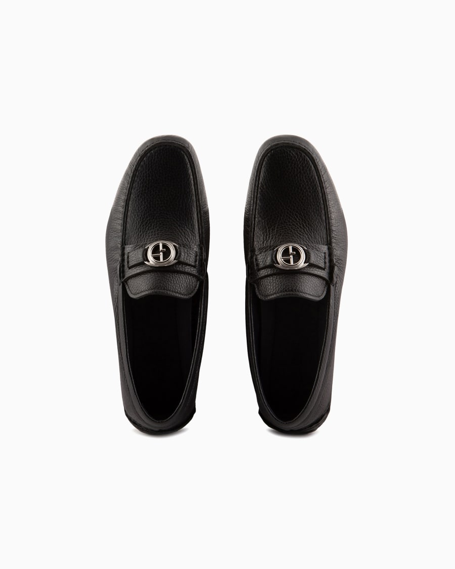 The world of armani MOCASSINI IN CERVO CON LOGO Pezzi Unici