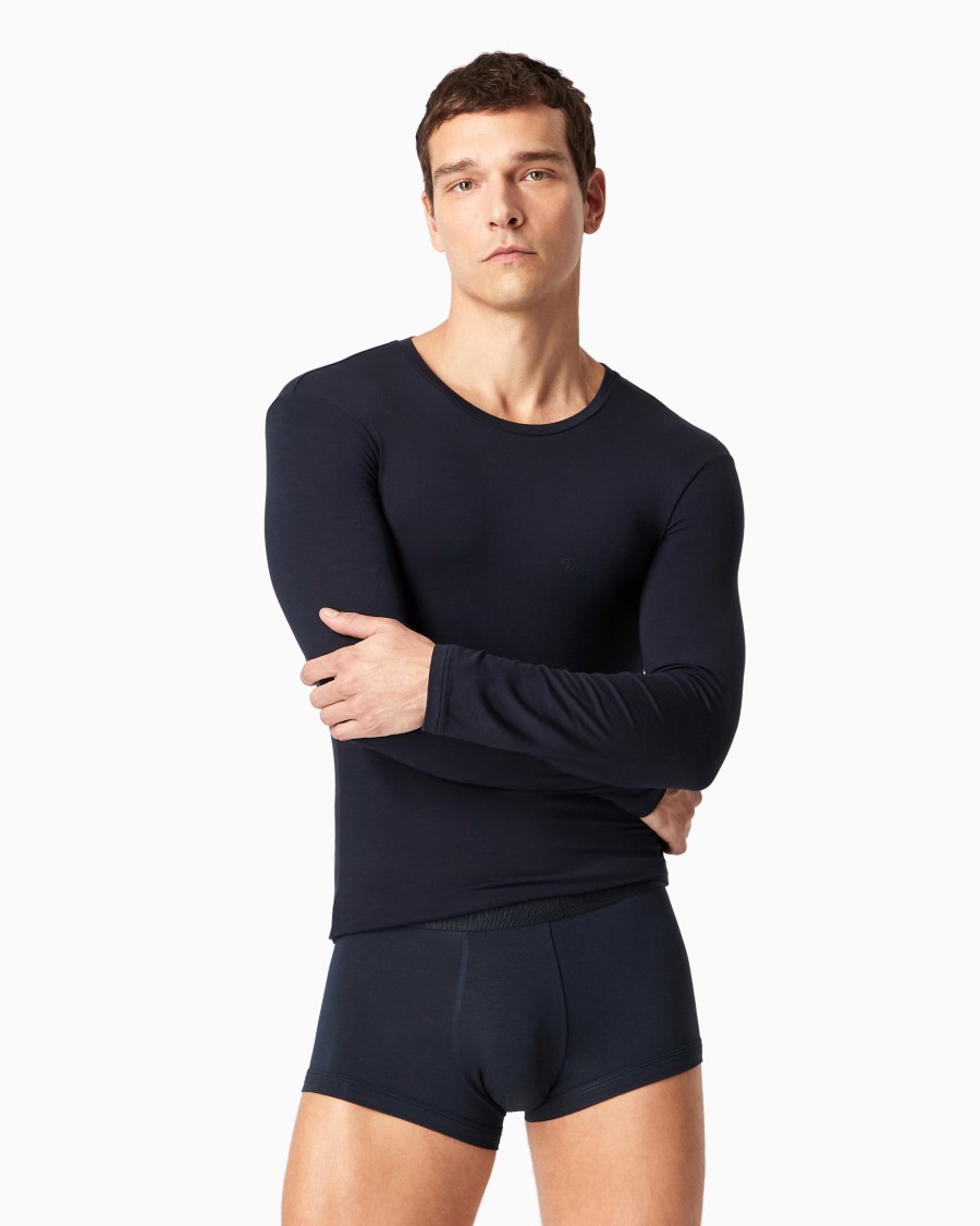 The world of armani MAGLIA LOUNGEWEAR A MANICA LUNGA IN MODAL STRETCH Soddisfazione Garantita