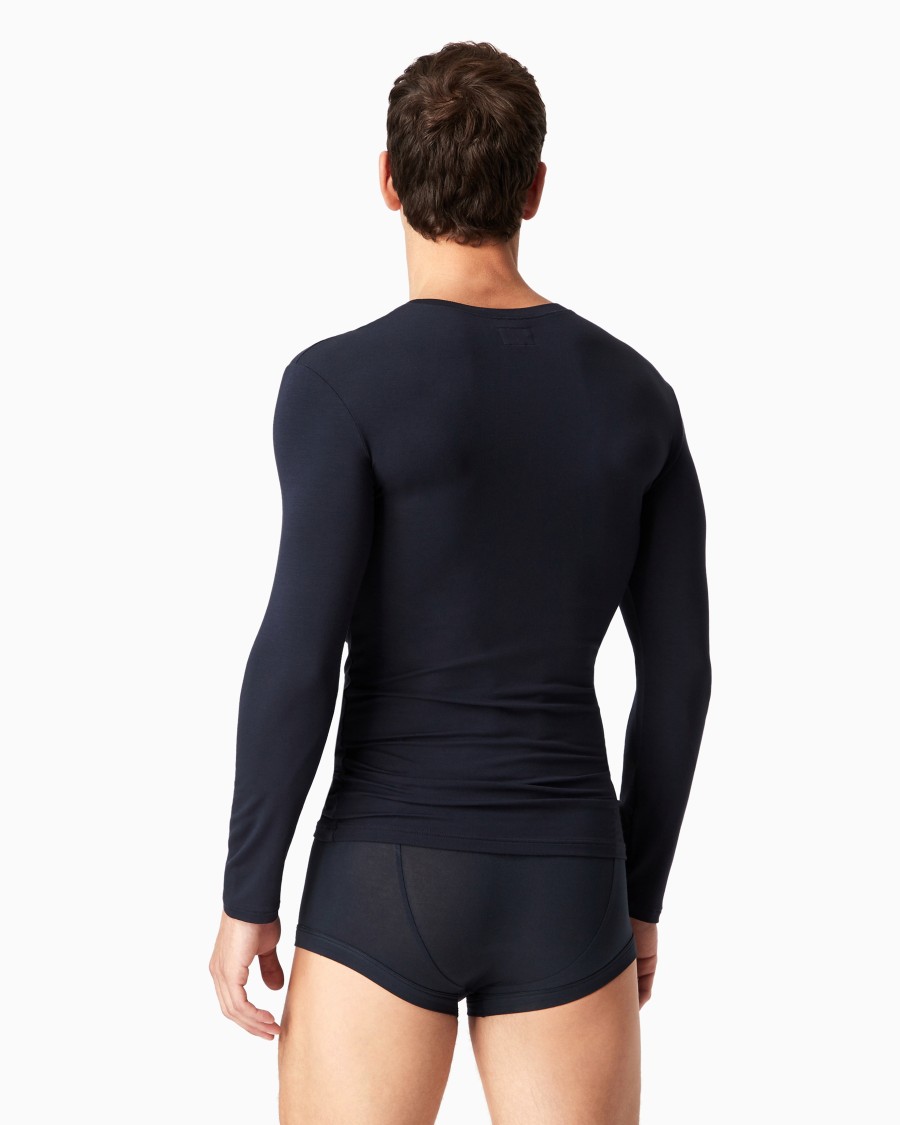 The world of armani MAGLIA LOUNGEWEAR A MANICA LUNGA IN MODAL STRETCH Soddisfazione Garantita