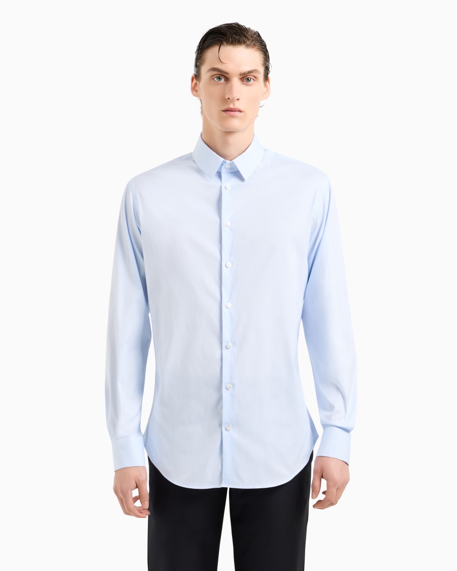 The world of armani CAMICIA IN TESSUTO STRETCH CON COLLO CLASSICO CON STECCHE Convenienza