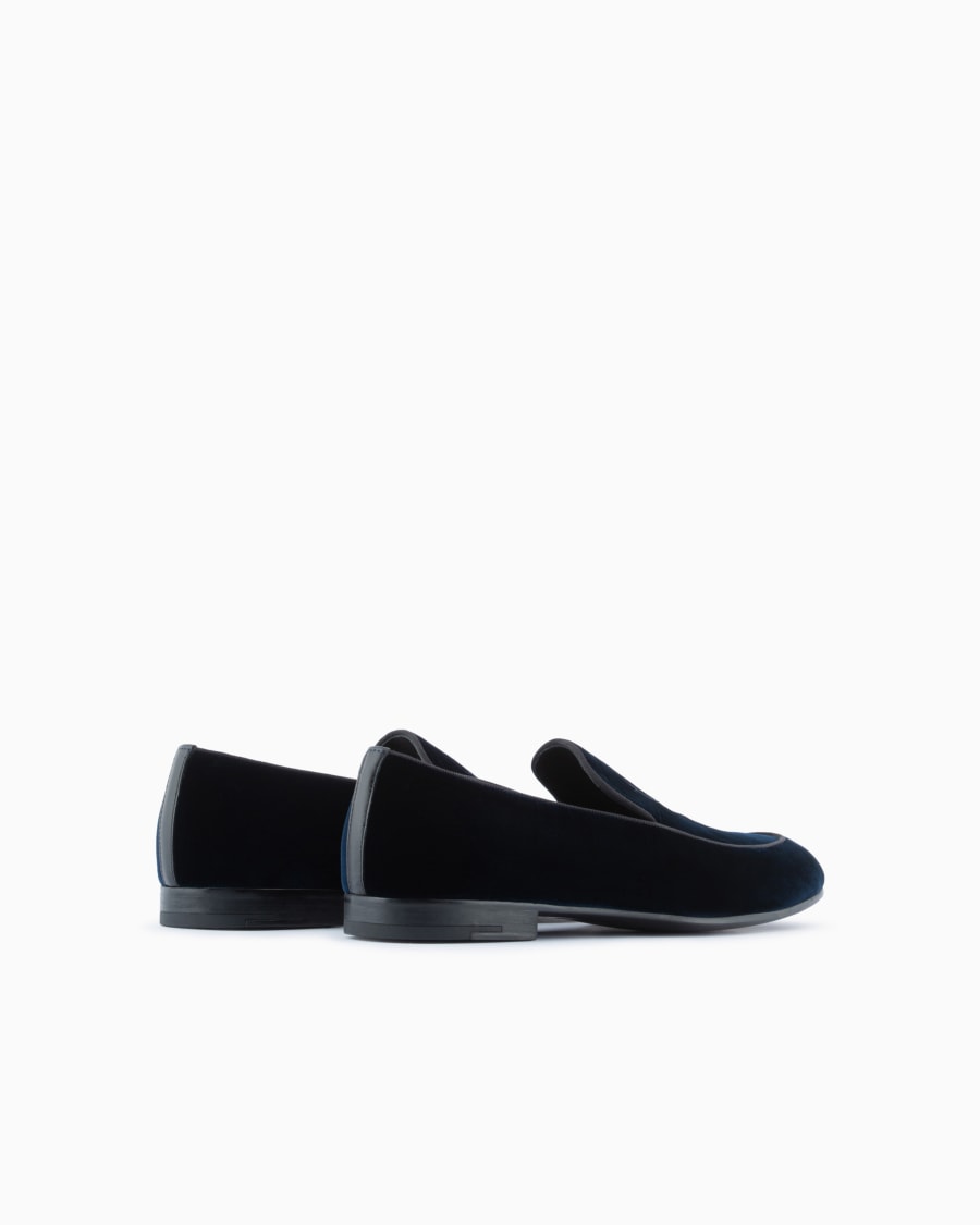 The world of armani MOCASSINI IN VELLUTO CON LOGO RICAMATO Presa