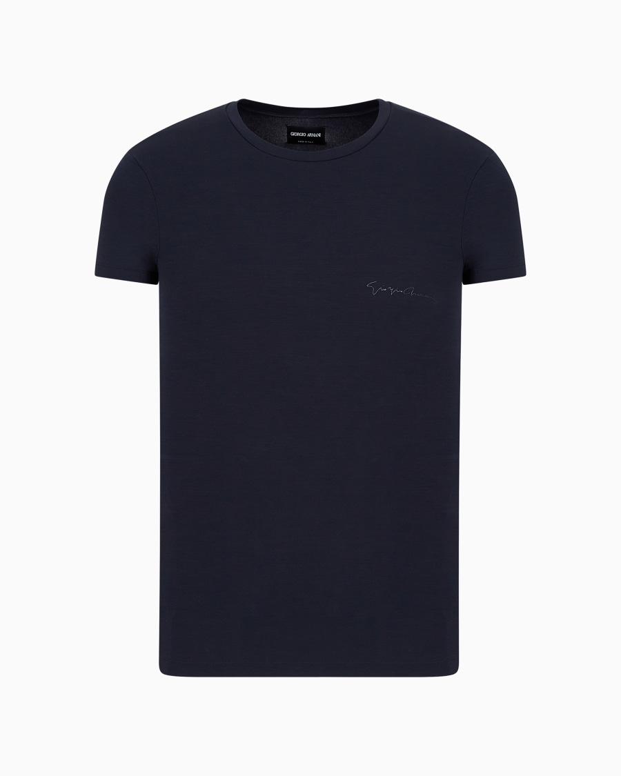 The world of armani MAGLIA LOUNGEWEAR A MANICA CORTA IN MODAL STRETCH