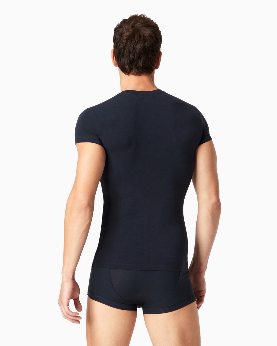 The world of armani MAGLIA LOUNGEWEAR A MANICA CORTA IN MODAL STRETCH Outlet