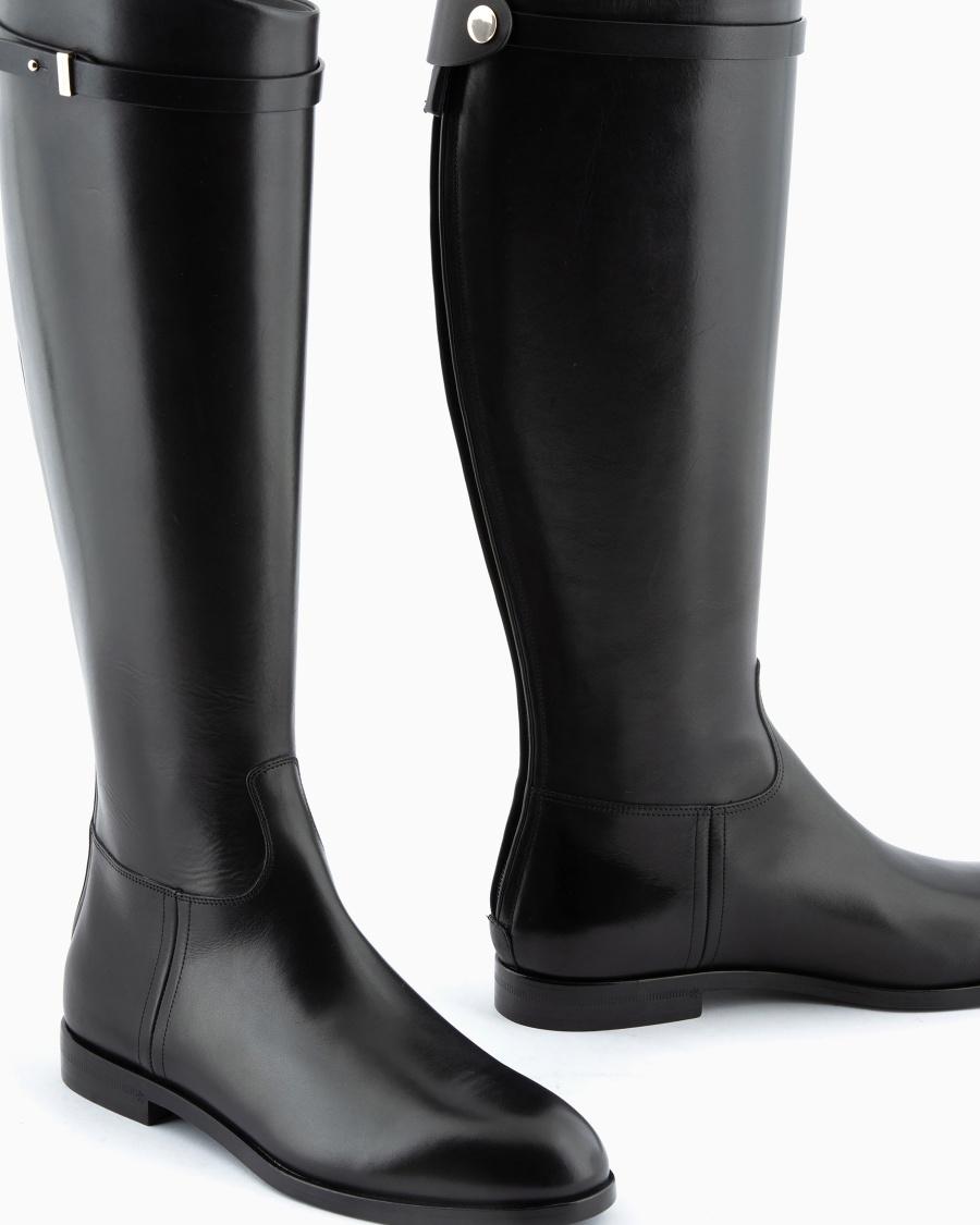 The world of armani STIVALI IN PELLE CON CINTURINO Italy