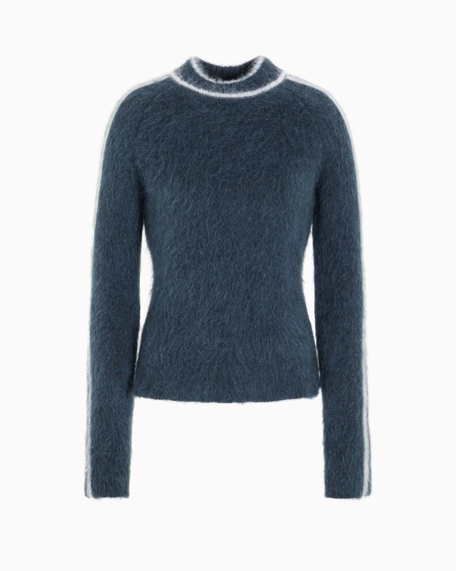 The world of armani GIORGIO ARMANI NEVE MAGLIA IN MOHAIR SETA E LANA