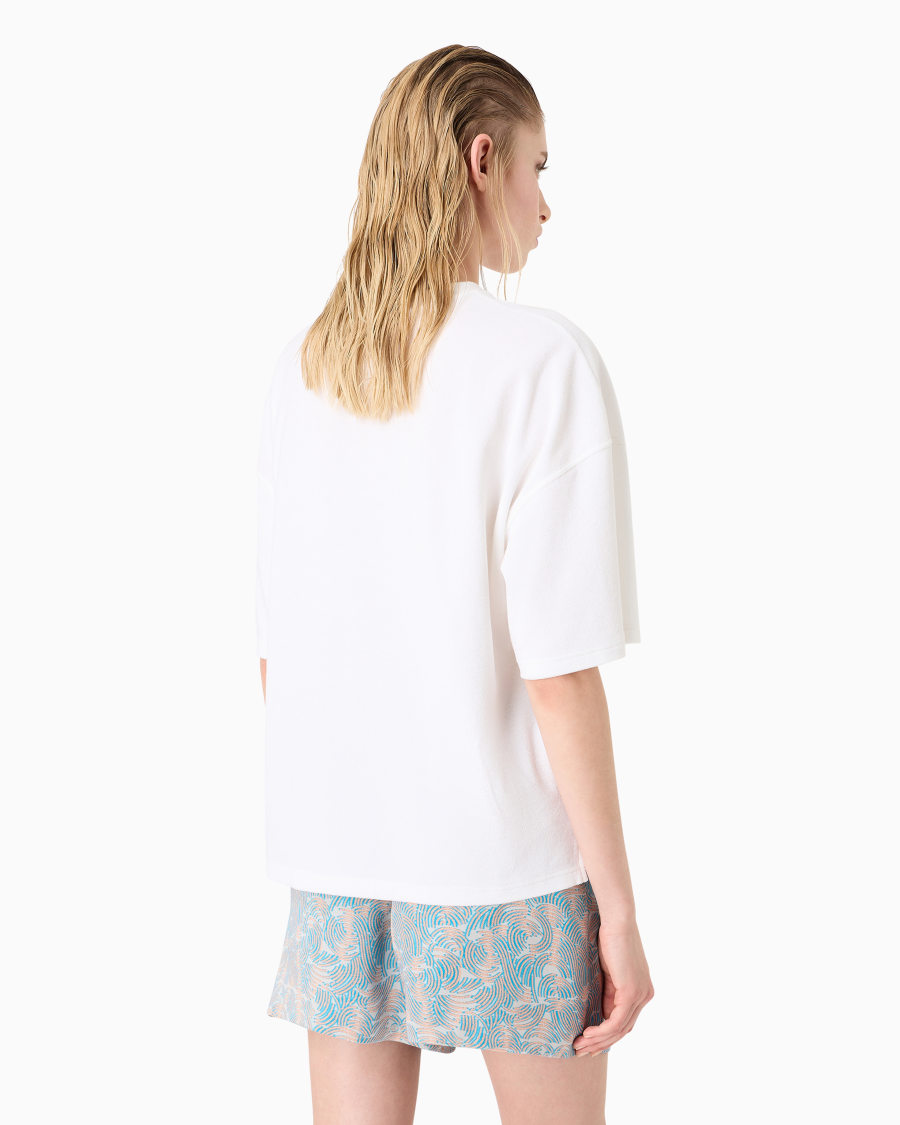 The world of armani T-SHIRT GIROCOLLO IN JERSEY DI COTONE E SETA Nuovo