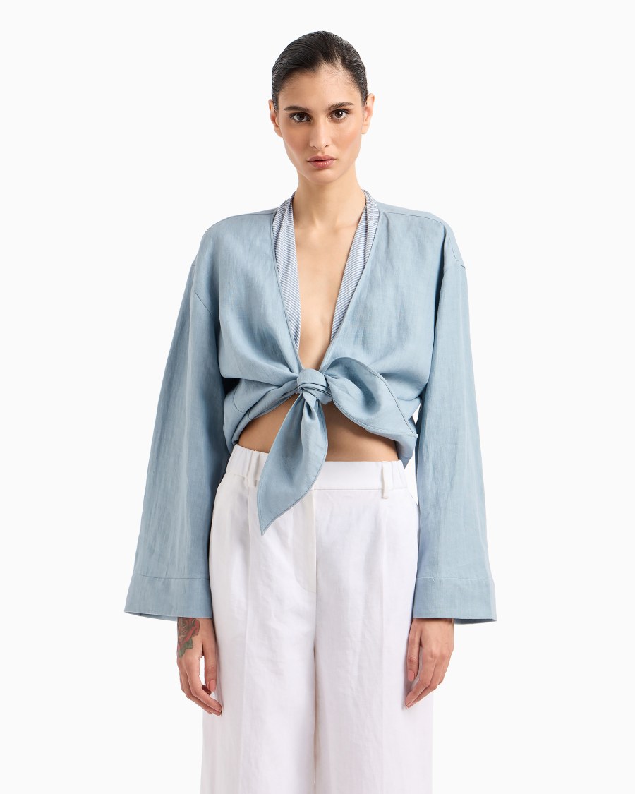 The world of armani CAMICIA DA ANNODARE IN CANAPA ASV Promozione
