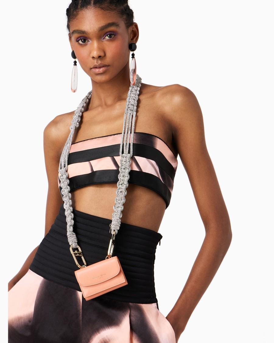 The world of armani TRACOLLA LUNGA IN STRASS CON MOTIVO INTRECCIO Pezzi Unici