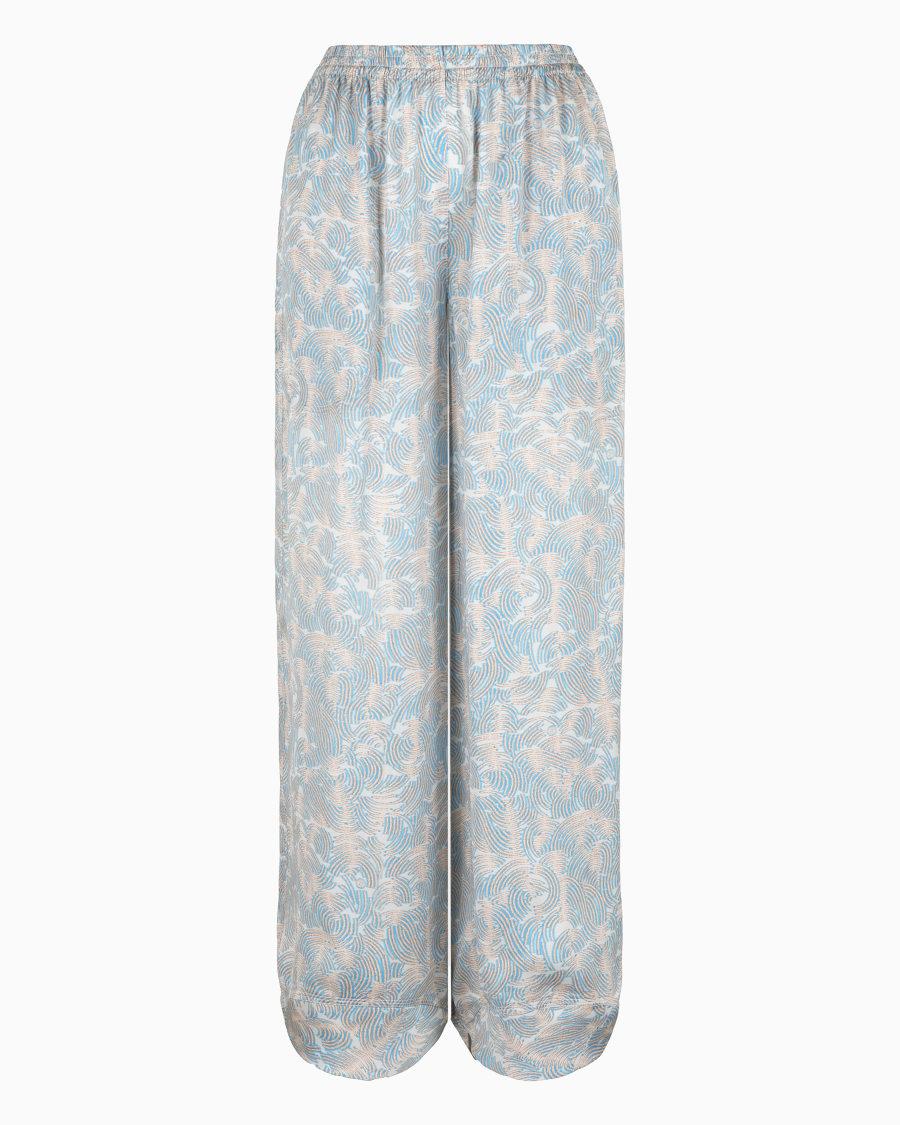 The world of armani PANTALONI AMPI IN SETA STAMPATA