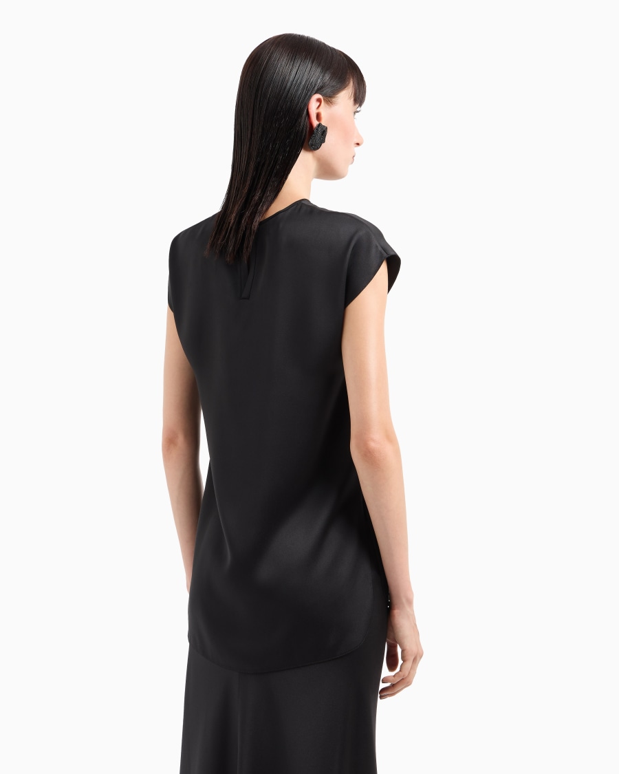 The world of armani BLUSA LUNGA IN DOPPIO RASO DI SETA Sconto
