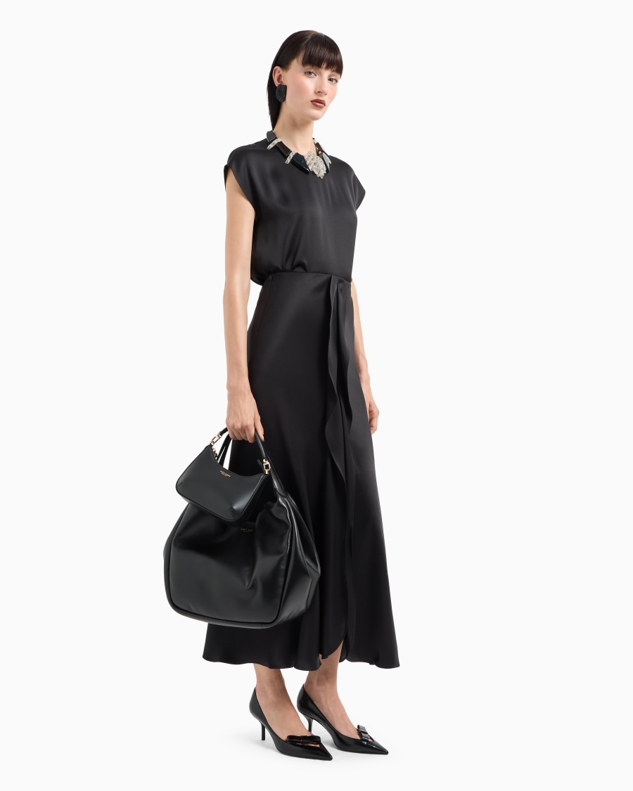 The world of armani BLUSA LUNGA IN DOPPIO RASO DI SETA Sconto