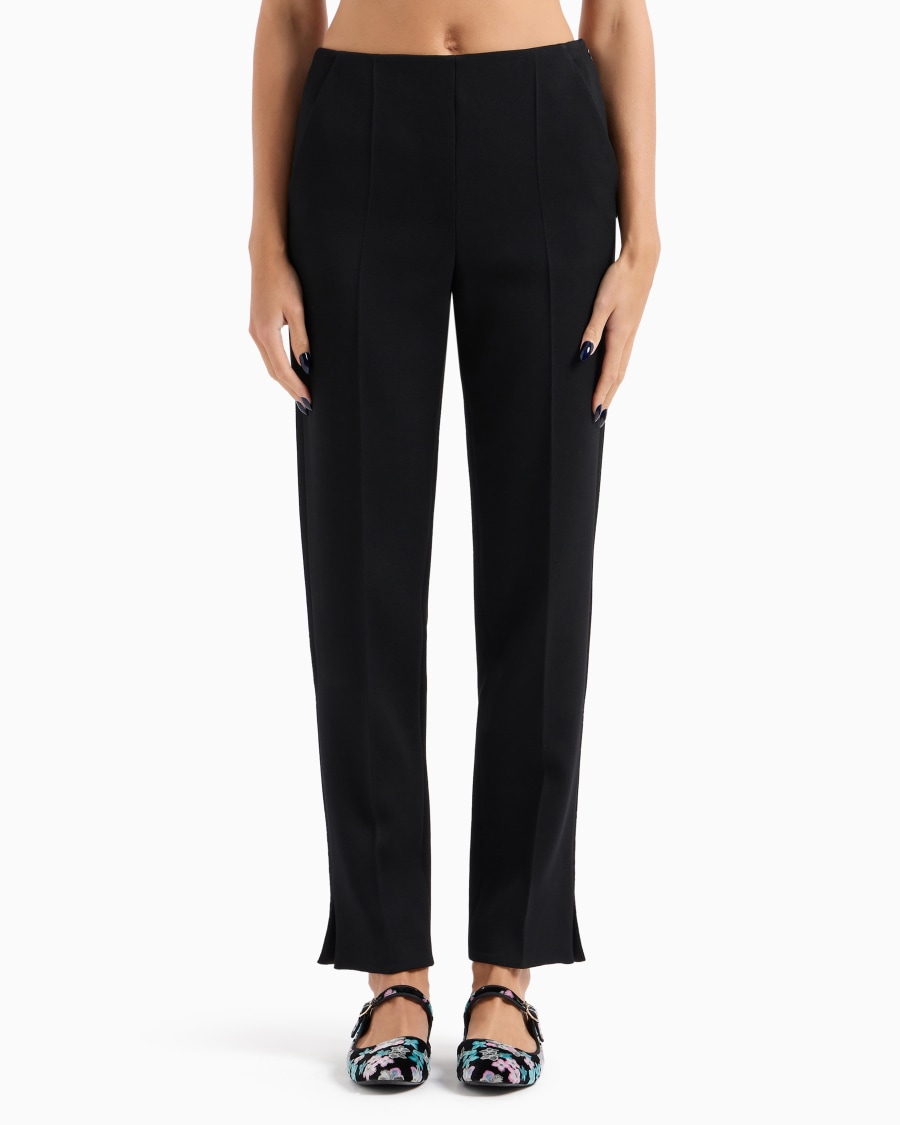 The world of armani PANTALONI DRITTI IN LANA VERGINE STRETCH Offerta