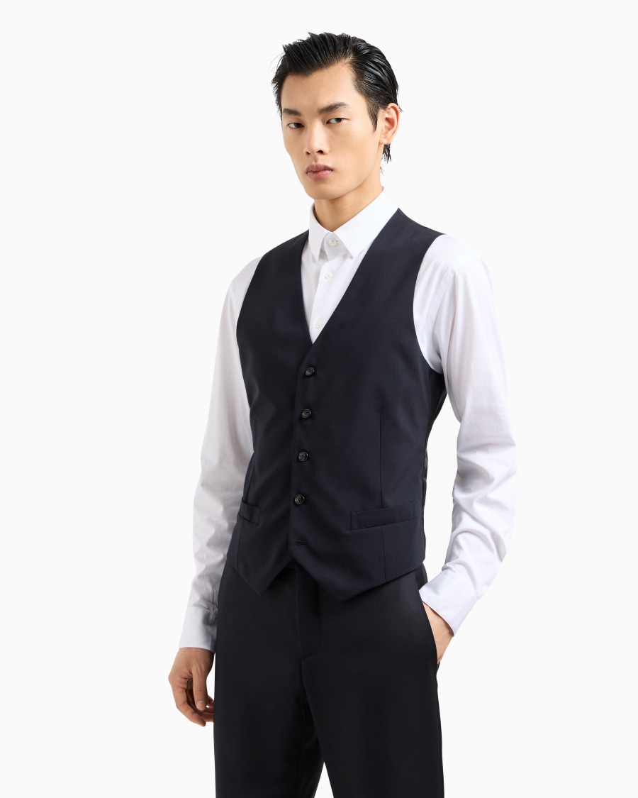 The world of armani GILET MONOPETTO IN LANA VERGINE I Più Venduti