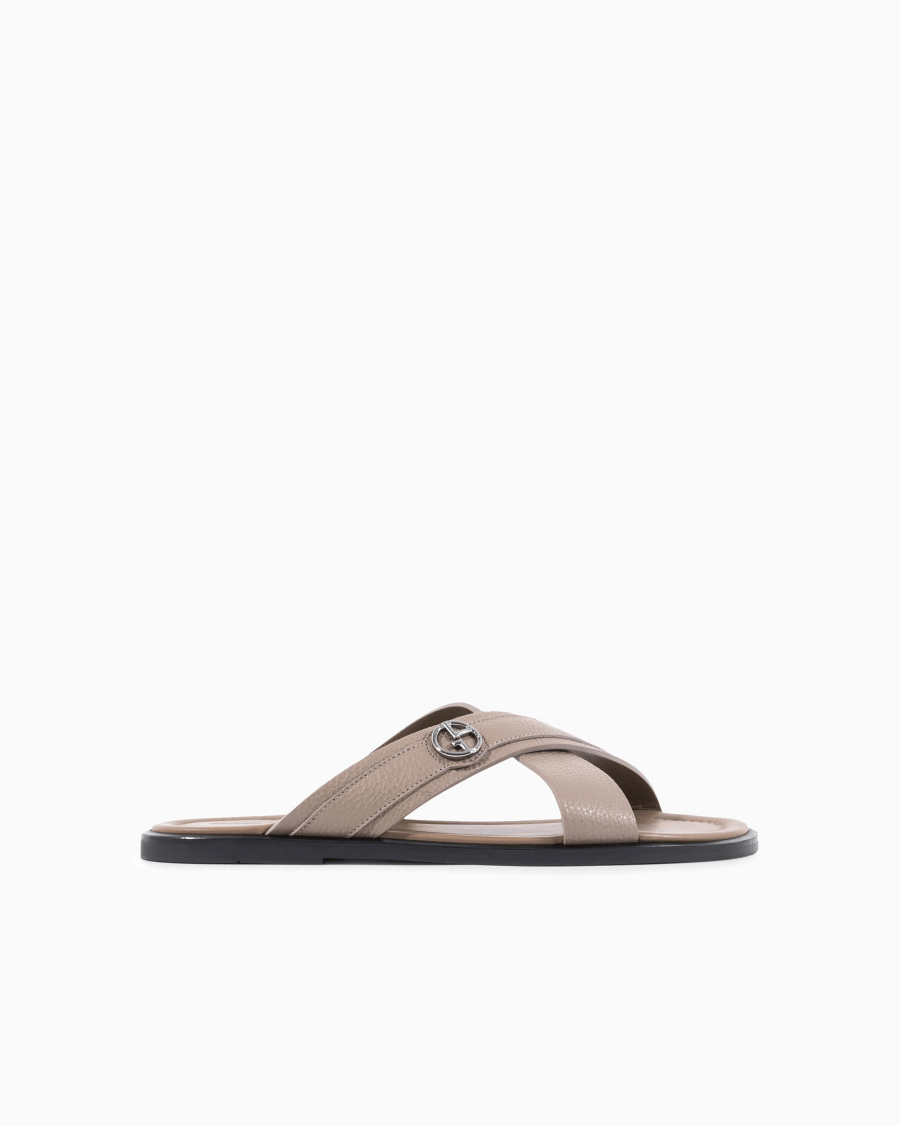 The world of armani SANDALI CROSS IN PELLE GRANATA