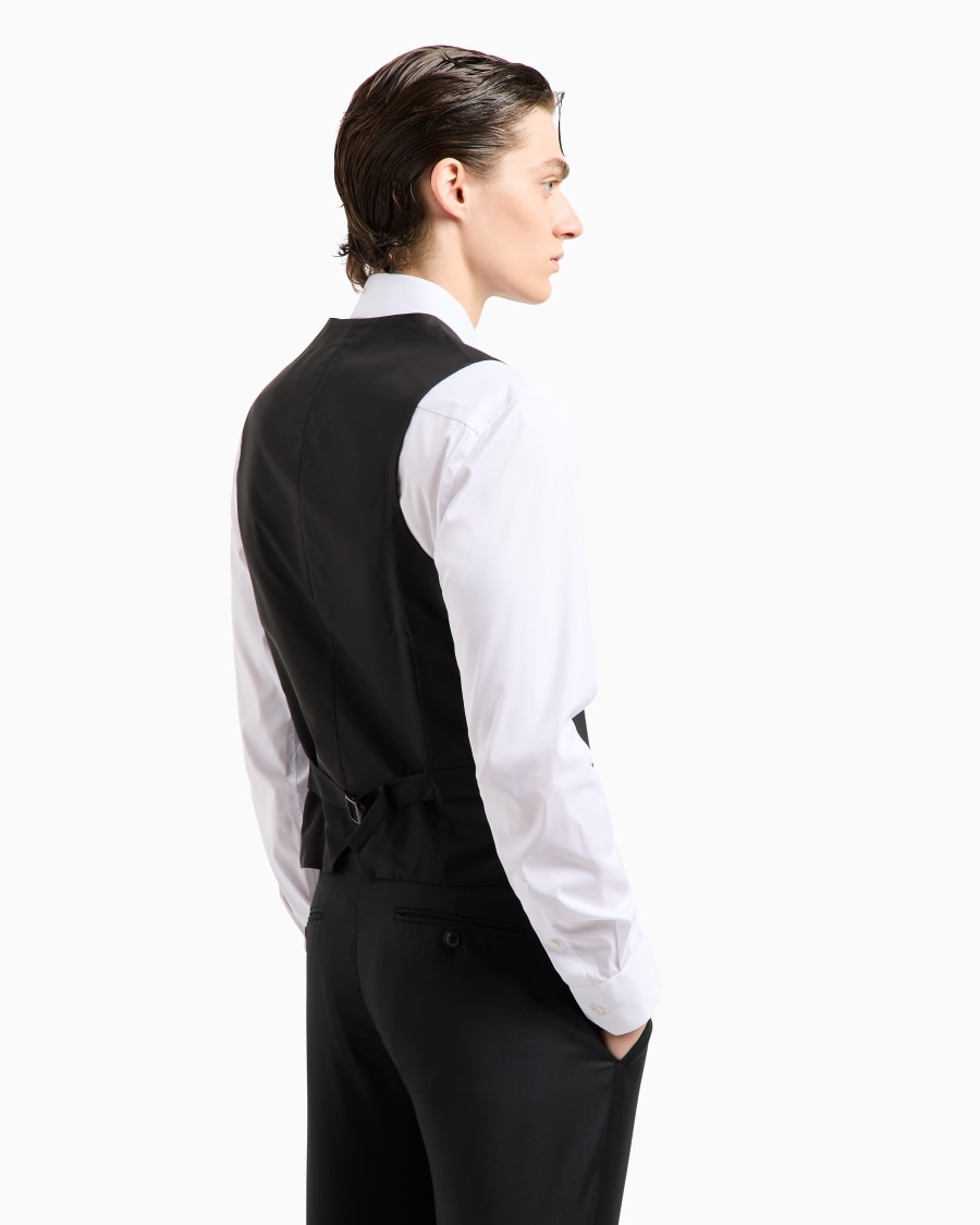 The world of armani GILET MONOPETTO IN LANA VERGINE Italia
