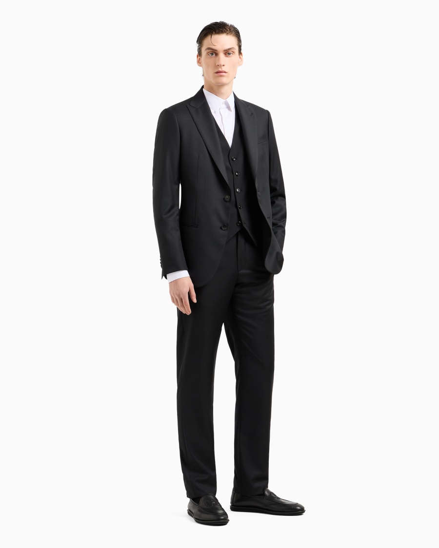 The world of armani GILET MONOPETTO IN LANA VERGINE Italia