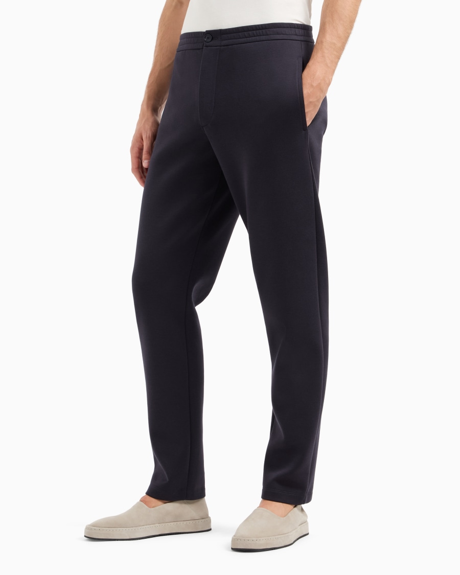 The world of armani PANTALONI IN DOPPIO JERSEY DI COTONE Nuovo