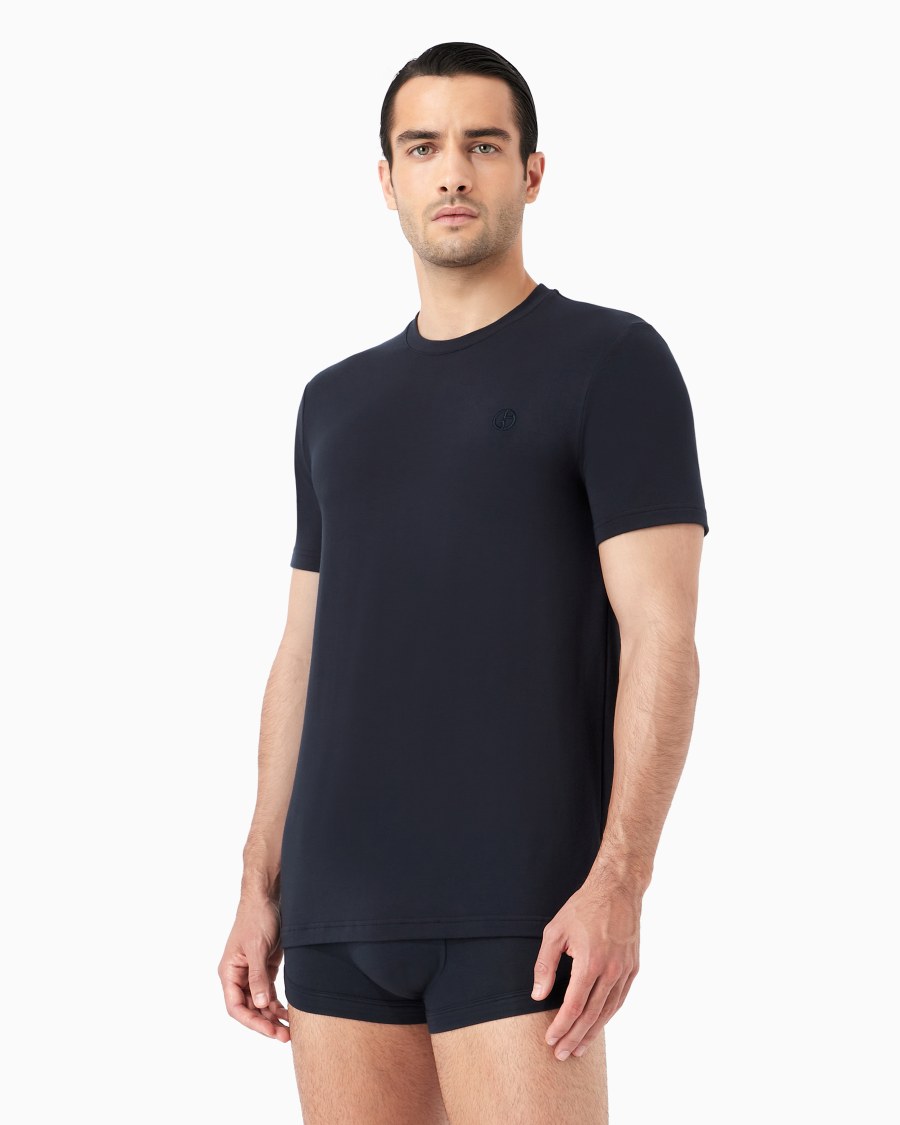 The world of armani T-SHIRT LOUNGEWEAR A MANICA CORTA IN JERSEY STRETCH Promozione