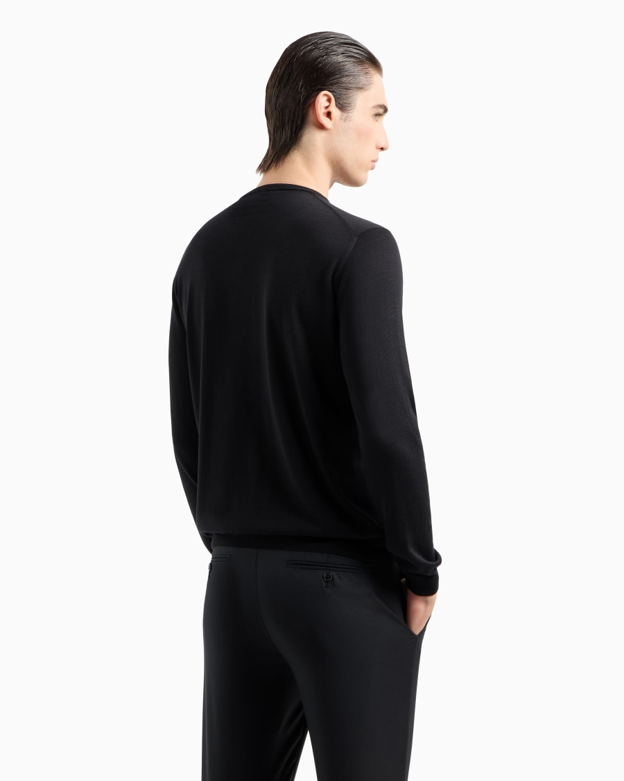The world of armani MAGLIA GIROCOLLO A MANICA LUNGA IN SETA E COTONE Consegna Veloce