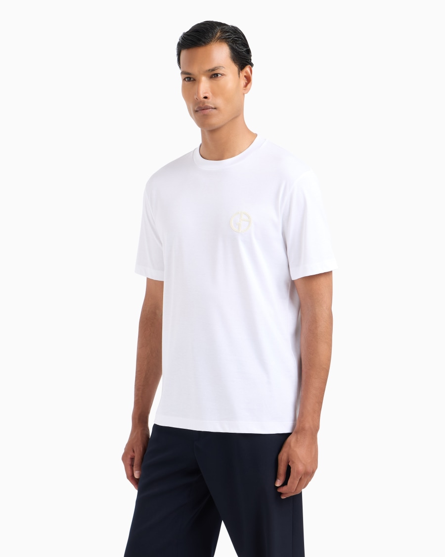 The world of armani T-SHIRT GIROCOLLO IN INTERLOCK DI COTONE Promozione Limitata