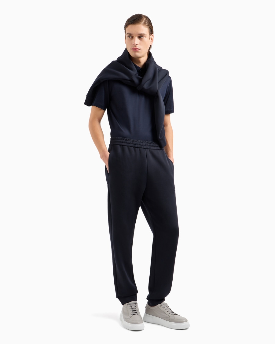 The world of armani POLO IN JERSEY DI SETA E COTONE MELANGE Affare Del Giorno