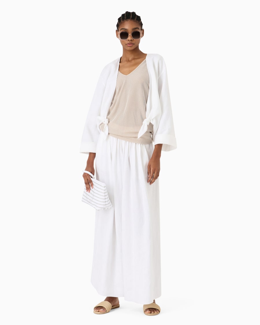 The world of armani TOP GIROCOLLO IN VISCOSA A COSTE Sconto