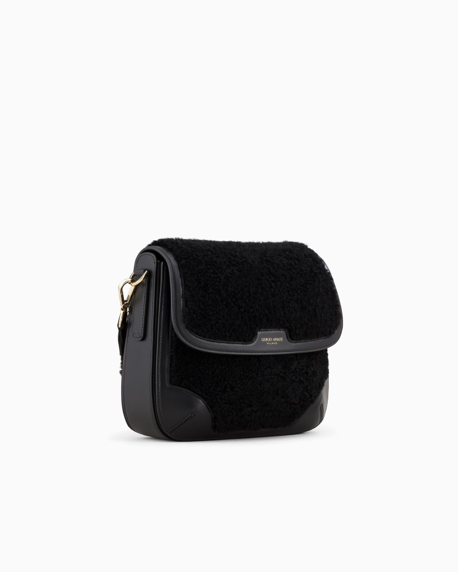 The world of armani GIORGIO ARMANI NEVE BORSA A SPALLA GRANDE IN SHERLING E E PELLE Economico