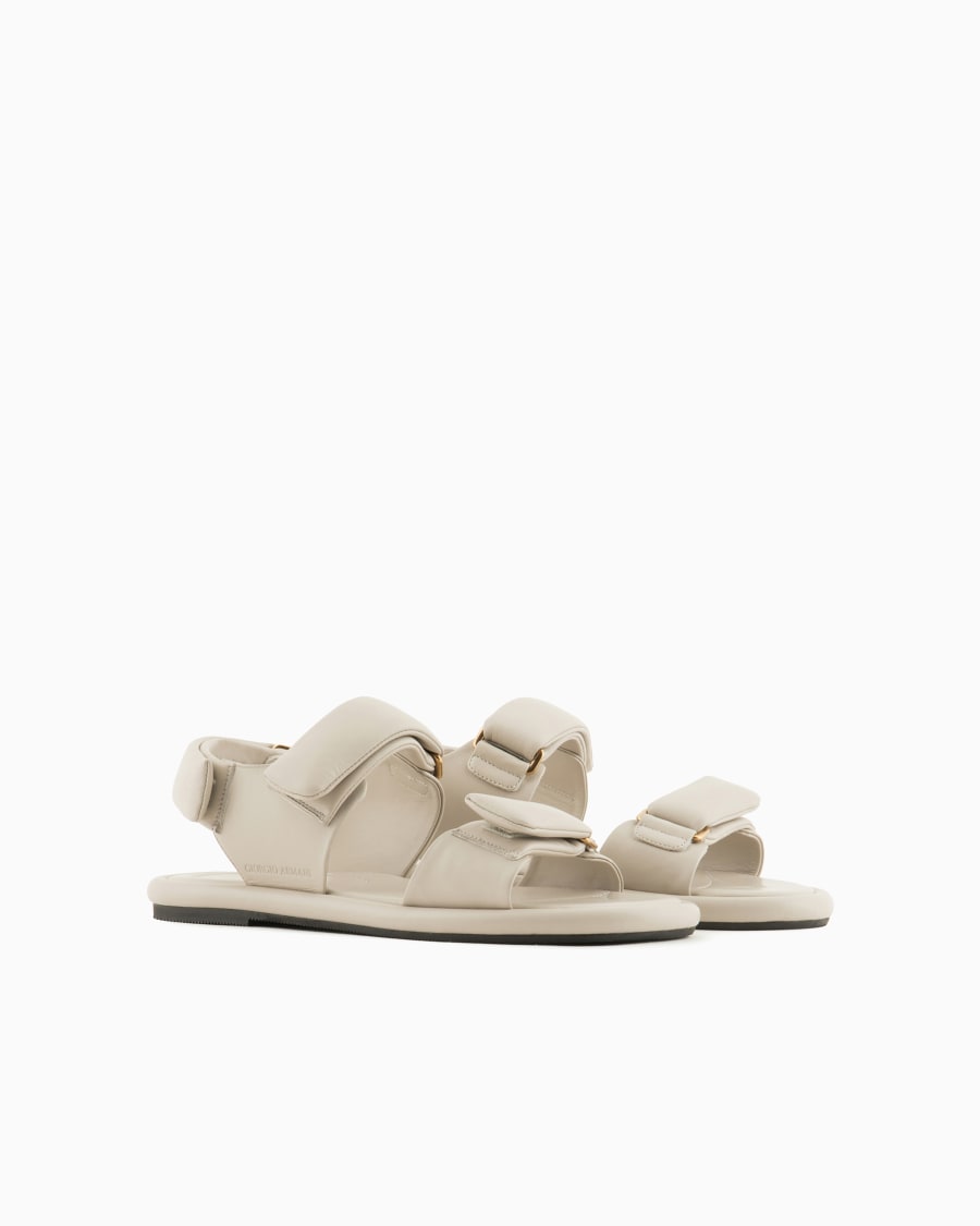 The world of armani SANDALI FLAT IN NAPPA IMBOTTITA Saldi Di Fabbrica