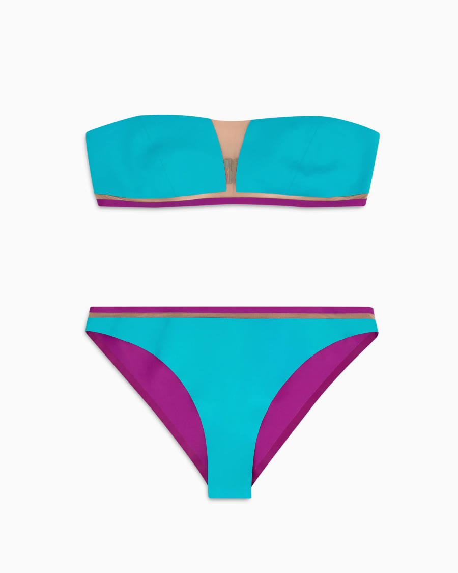 The world of armani BIKINI A FASCIA CON DETTAGLI IN TULLE
