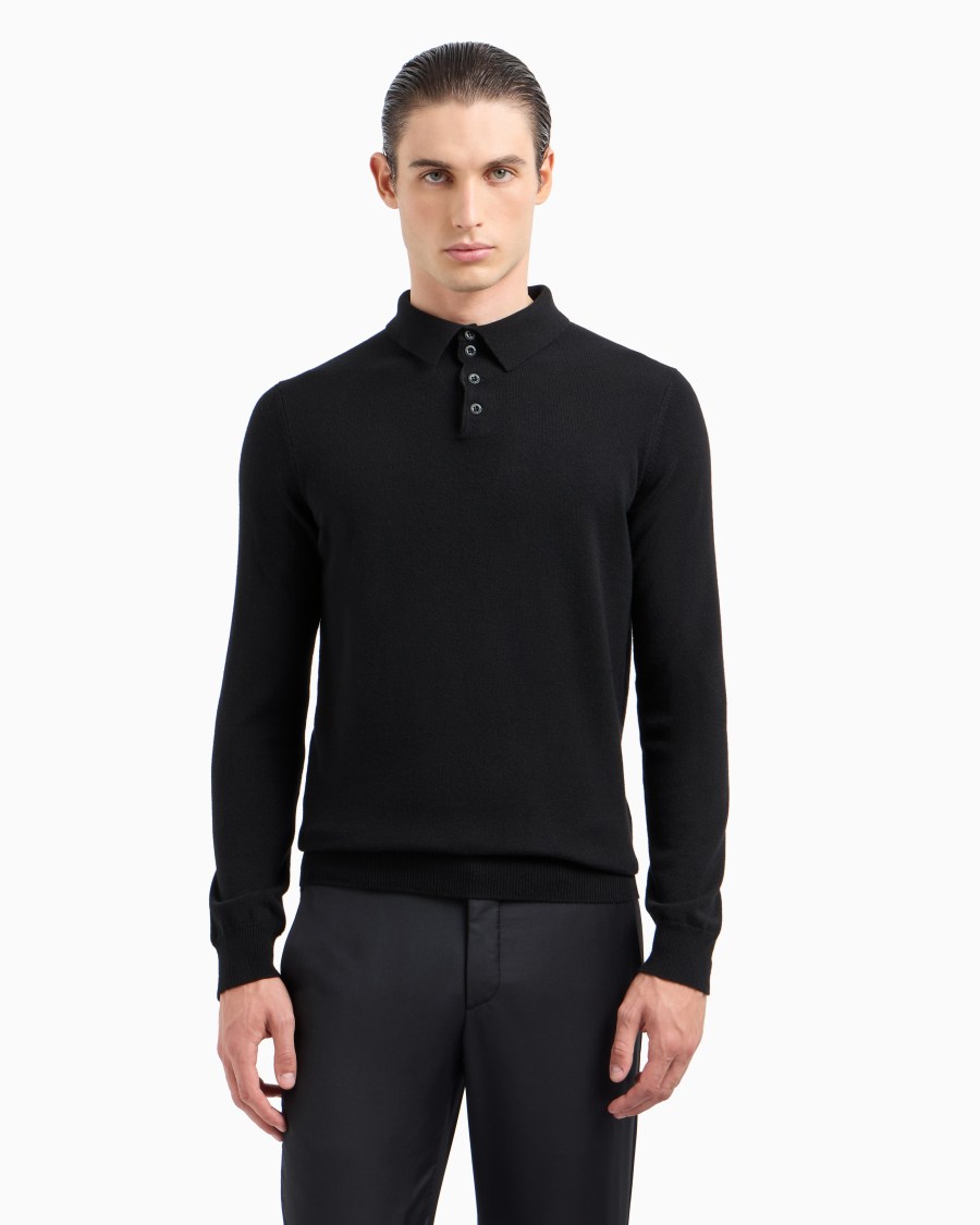 The world of armani POLO A MANICHE LUNGHE IN CASHMERE Promozione Limitata