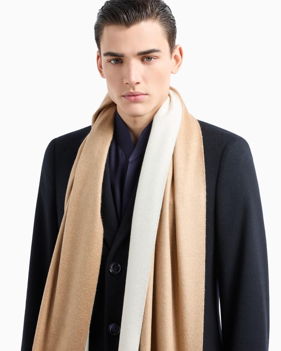 The world of armani SCIARPA BICOLORE IN LANA E SETA Shopping Online