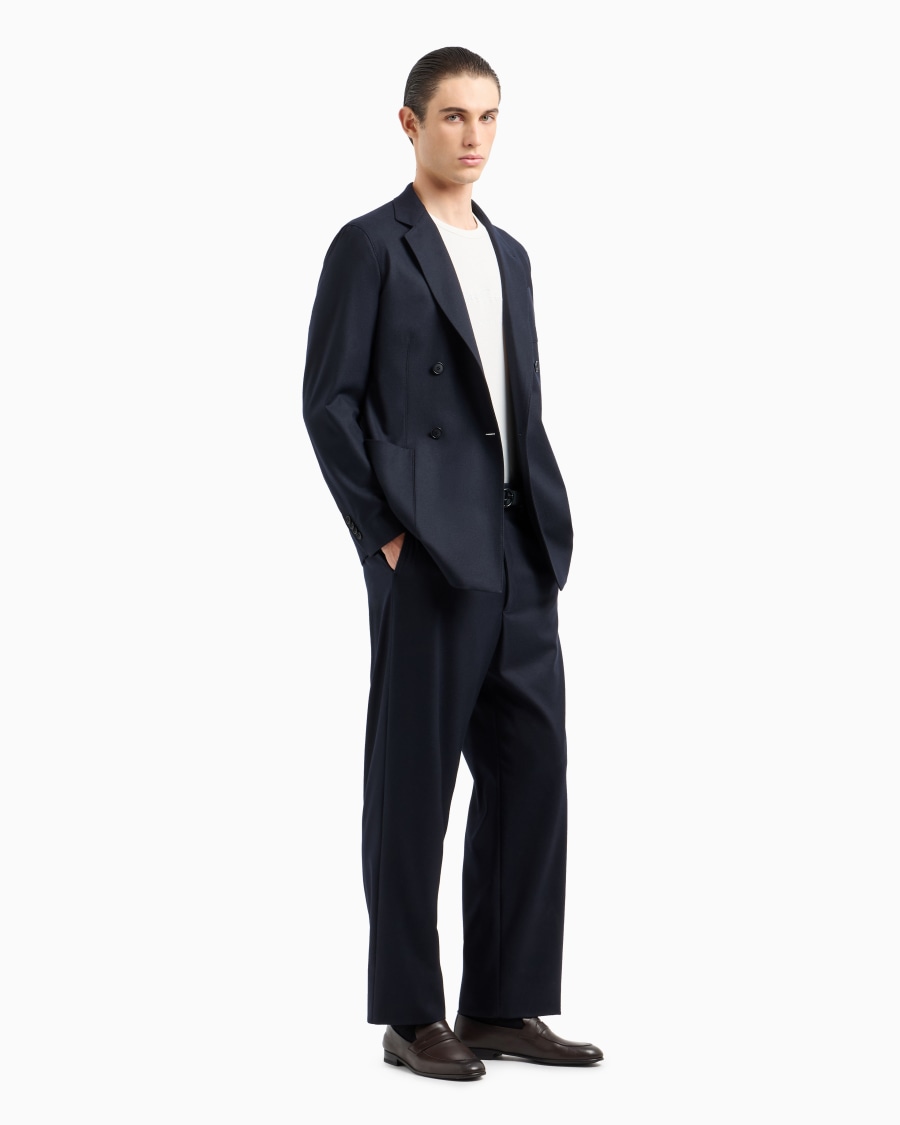 The world of armani T-SHIRT IN INTERLOCK DI PURO COTONE CON LOGO RICAMATO Novità