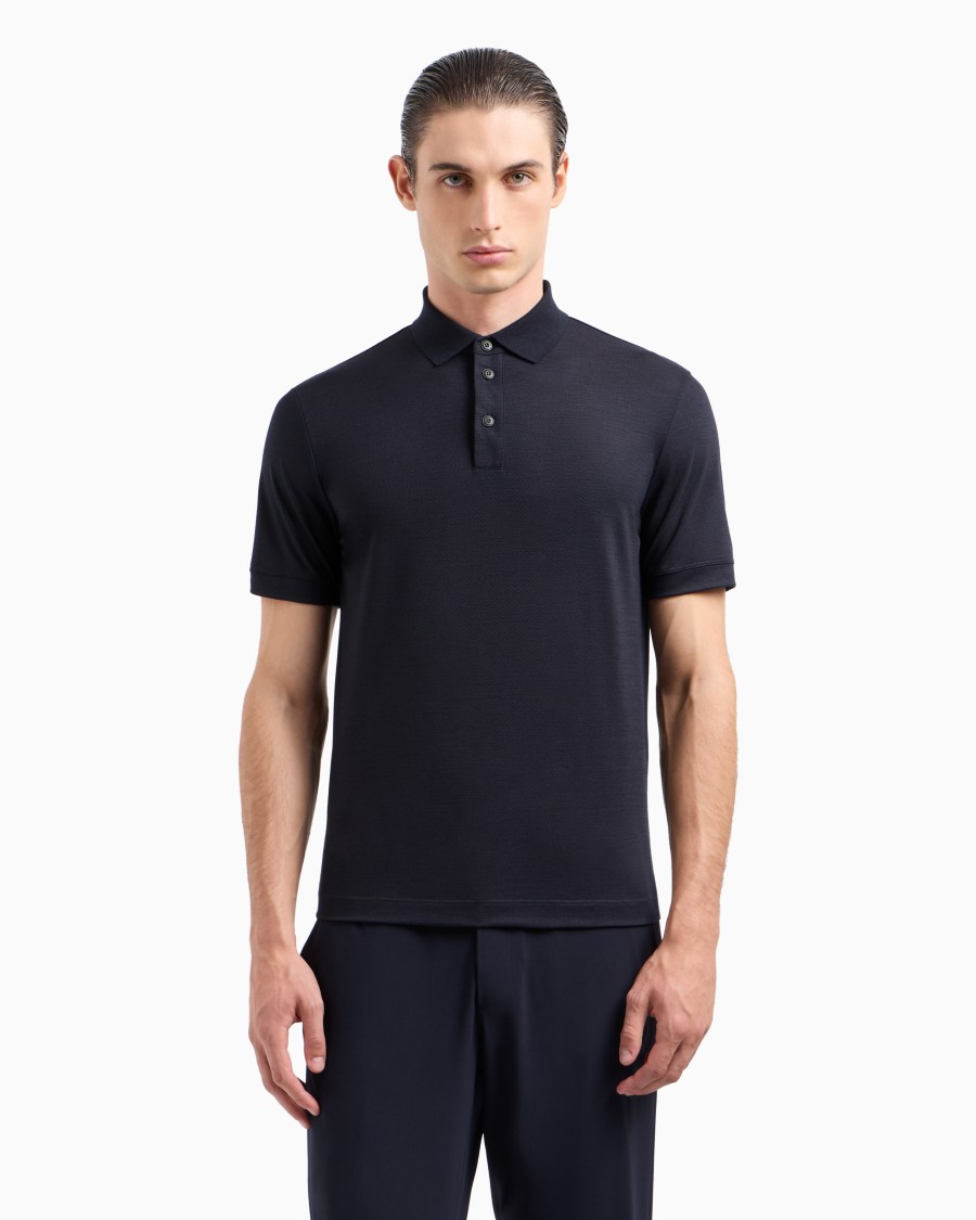 The world of armani POLO IN PIQUET DI PURA LANA VERGINE Economico