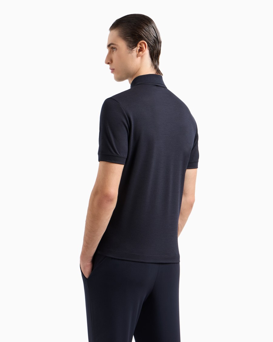 The world of armani POLO IN PIQUET DI PURA LANA VERGINE Economico