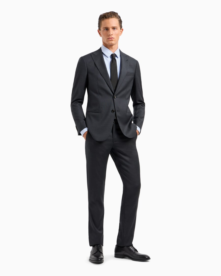 The world of armani ABITO LINEA SOHO MONOPETTO IN LANA VERGINE PUNTO SPILLO Saldi